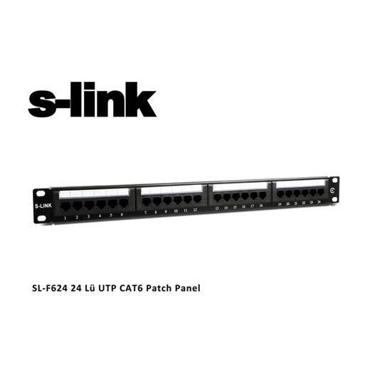 S-Link Sl-F624 24 Port Cat6 Patch Panel - 3U