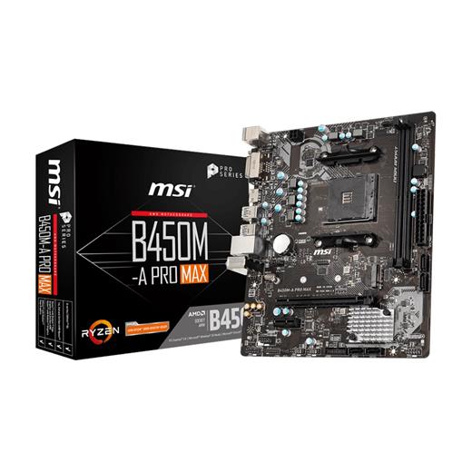 Msı B450M-A Pro Max Am4 Ryzen Ddr4 Vga Dvi-D Hdmi B450M-A Pro Max