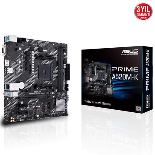 Asus Prime A520M-K Am4 Ryzen Vga Hdmi Ddr4 90Mb1500-M0Eay0