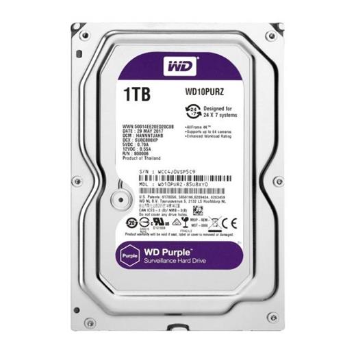 Wd 1Tb Purple 3.5’’ 64Mb Sata 6Gb/S 7/24 Wd10Purz